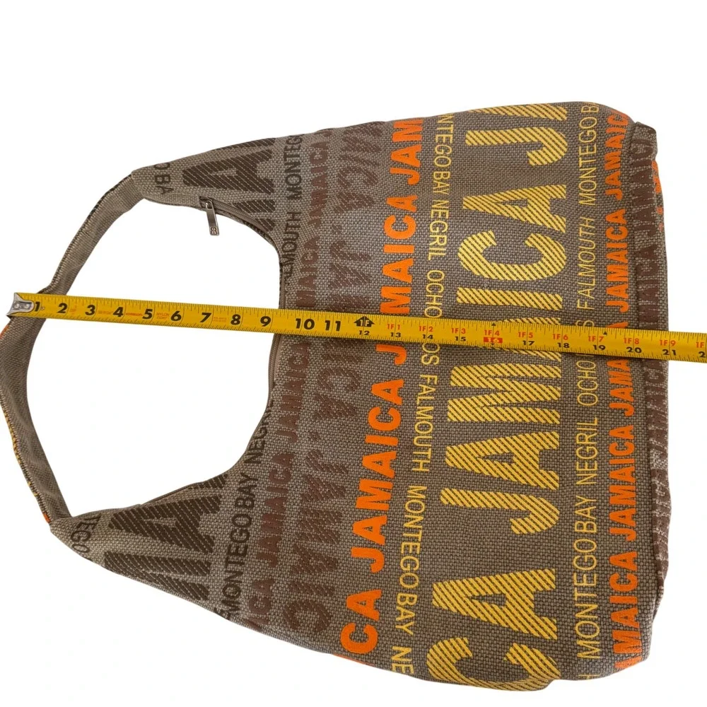 Robin Ruth Jamaica Travel‎ Shoulder Bag Hobo Purse Beige Orange